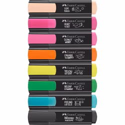 Faber-Castell Textliner Graffiti marqueur 8 pièce(s) Pointe biseautée Beige, Noir, Bleu, Vert, Rose clair, Orange, Rose, Jaune