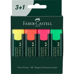 Faber-Castell Textliner 48 stylo fin Vert, Orange, Rose, Jaune 4 pièce(s)