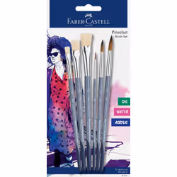 Faber-Castell Creative Studio Brush Set, Set de pinceaux, Assortie, Synthétique, 6 pièce(s)
