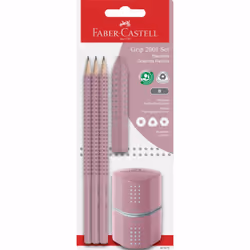 Faber-Castell 580073, B, Multicolore, Rose, Triangulaire, Art, Dessin graphique, Loisir, Bureau, École, Allemagne, Blister