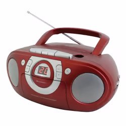 Soundmaster SCD5100RO, Lecteur, CD, CD-R, CD-RW, Gris, Rouge, Boutons, 3,5 mm, Secteur