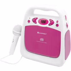 Soundmaster KCD50PI, 1,2 kg, Rose, Blanc, Lecteur CD portable