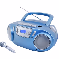 Soundmaster SCD5800BL, Analogique, FM, PLL, Lecteur, CD, CD-R, CD-RW, 3 W, Bleu, Argent