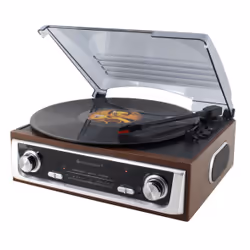 Soundmaster PL196H, Noir, Argent, Bois, 33,45,78 tr/min, Rotatif, FM, 3 W, Secteur