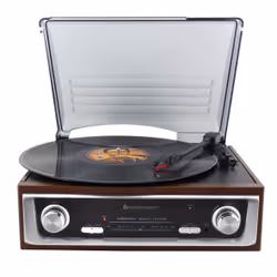 Soundmaster PL196H platine Noir, Argent, Bois