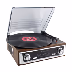 Soundmaster PL196H platine Noir, Argent, Bois