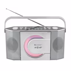 Soundmaster RCD1755SI Système stéréo portable Analogique UKW Argent Lecture de MP3