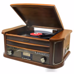 Soundmaster NR565DAB, Bois, 33,45,78 tr/min, Rotatif, DAB+, FM, CD, CD-RW, Programme, Aléatoire, Répéter