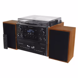 Soundmaster MCD5600BR, Noir, Bois, 2 platine(s), 10 W, DAB+, FM, PLL, UKW, 3,5 mm, Secteur