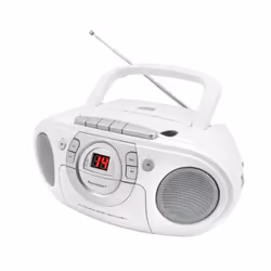Soundmaster SCD5100WE, Lecteur, CD, CD-R, CD-RW, Blanc, Boutons, 3,5 mm, AC/Batterie