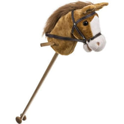 Cheval bâton - BIECO - 74000191 - 100 cm - Tête en peluche - Roulettes - Enfants 3 ans et plus