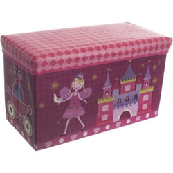 Boîte de rangement - BIECO - Princess - Fonction banc - Rose magenta et mûre - 60x35x30 cm