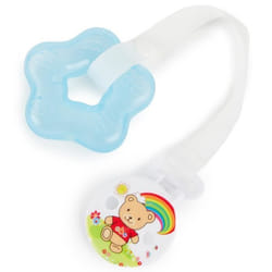 Bieco  Anneau de dentition réfrigérant bleu avec clip de fixation pour bébé 30 g - Aide à la dentition réfrigérante pour bébé