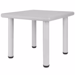 Bieco Table pour Enfant Gris glace  Table Enfant 1- 8 ans  env. 62x 62x 52 cm  Réglable en Hauteur  Table de Jardin Enfant
