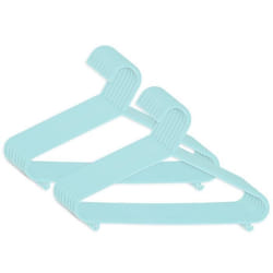 Cintres Enfant - BIECO - Turquoise - 16 pièces - Plastique - Longueur 30 cm