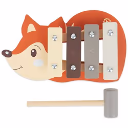 Bieco Xylophon, Jouet musical, Xylophone, 1,5 an(s), Beige, Marron, Gris, Orange