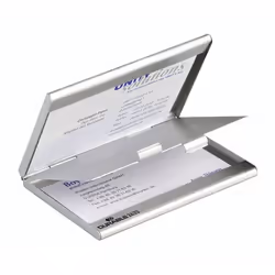 Durable BUSINESS CARD BOX duo, Aluminium, Argent, 10 cartes, 55 x 90 mm