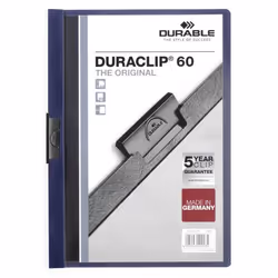 Durable DURACLIP, Bleu, 60 feuilles, A4, 25 pièce(s)