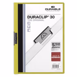 Durable Duraclip 30, Vert, Transparent, PVC, 30 feuilles, A4, 1 pièce(s)