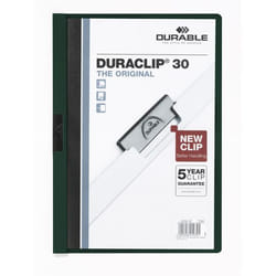 Durable DURACLIP 30 A4 protège documents PVC Noir, Vert, Transparent