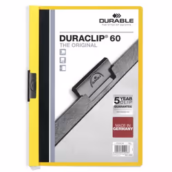 Durable DURACLIP 60, Jaune, 60 feuilles, A4, 1 pièce(s), Allemagne
