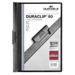 Durable Duraclip 60 protège documents PVC Noir, Transparent