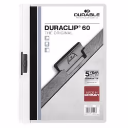 Durable Duraclip 60, Transparent, Blanc, PVC, 60 feuilles, A4, 1 pièce(s)