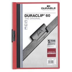 Durable Duraclip 60 protège documents PVC Rouge, Transparent