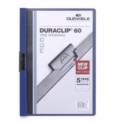 Durable Duraclip 60, Bleu, Transparent, PVC, 60 feuilles, A4, 1 pièce(s)