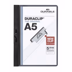 Durable DURACLIP, Noir, 30 feuilles, A5, 1 pièce(s)
