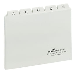 Durable 366002 intercalaire de classement Onglet avec index alphabétique PVC Blanc
