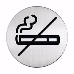 Durable Picto "No Smoking", 8,3 cm, Rond, Argent, Acier inoxydable
