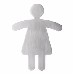 Durable Women's WC Symbol, 120 mm, 90 mm, Argent