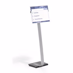 Durable 481323 support de panneau et stand d'information A3 Acrylique Argent
