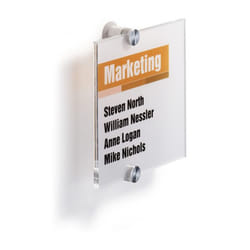 Durable 482219 support de panneau et stand d'information Acrylique, Aluminium Aluminium, Transparent
