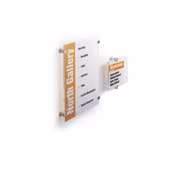 Durable 482219 support de panneau et stand d'information Acrylique, Aluminium Aluminium, Transparent