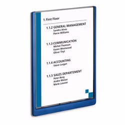 Durable 486707 support de panneau et stand d'information A4 Plastique Bleu