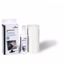 Durable SCREENCLEAN Set, Chiffons secs et humides et liquide de nettoyage d'équipement électronique, LCD/TFT/Plasma, 125 ml