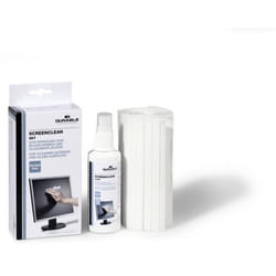 Durable SCREENCLEAN Set LCD/TFT/Plasma Chiffons secs et humides et liquide de nettoyage d'équipement électronique 125 ml