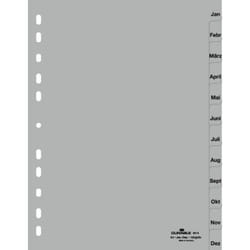 Durable 6514 Onglet avec index mensuel Polypropylène (PP) Gris