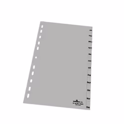 Durable 6514 Onglet avec index mensuel Polypropylène (PP) Gris
