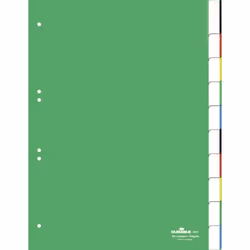 Durable Répertoires Avec Onglets Soudés Et Avec Insertions 10, Onglet avec index vierge, Vert, Portrait, A4, 2, 4, 6, 230 mm