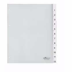 Durable 6835-19, Onglet avec index mensuel, Transparent, Portrait, 245 mm, 297 mm