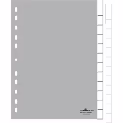 Durable 6410-10, Onglet avec index vierge, Polypropylène (PP), Gris, Portrait, A4, 230 mm