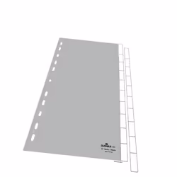Durable 6441 Onglet avec index vierge Polypropylène (PP) Gris
