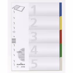 Durable Répertoires avec onglets soudés et avec insertions Neutre, Onglet avec index vierge, Polypropylène (PP), Multicolore, ...