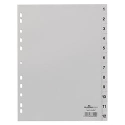 Durable 651210 intercalaire de classement Onglet avec index numérique Polypropylène (PP) Gris