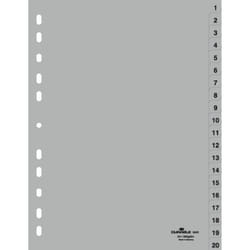 Durable 6522-10 Onglet avec index numérique Polypropylène (PP) Gris