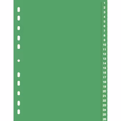 Durable 6157, Onglet avec index numérique, Vert, Portrait, A4, 230 mm, 297 mm