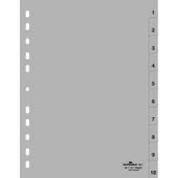 Durable 6511-10 Onglet avec index numérique Polypropylène (PP) Gris